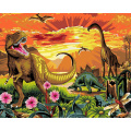 diy oil painting by numbers Jurassic Park dinosaurs